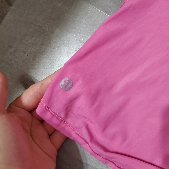 Lululemon Tranquil Tank Top. Mesh parts. Relaxed. Pink paradise, white. Size 12. - Picture 9 of 11